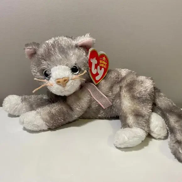 Toys Ty Beanie Baby Rhapsody The Grey And White Cat Rare Inch
